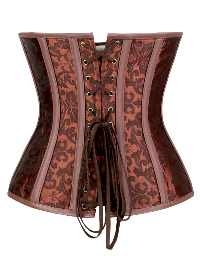 Steampunk Gothic Jacquard Overbust Korsett Taille Cincher Bustier