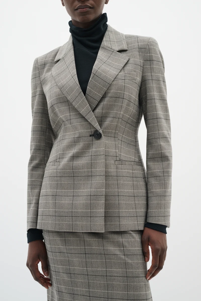 Veston ajusté avec motif Prince de Galles Broklyn
