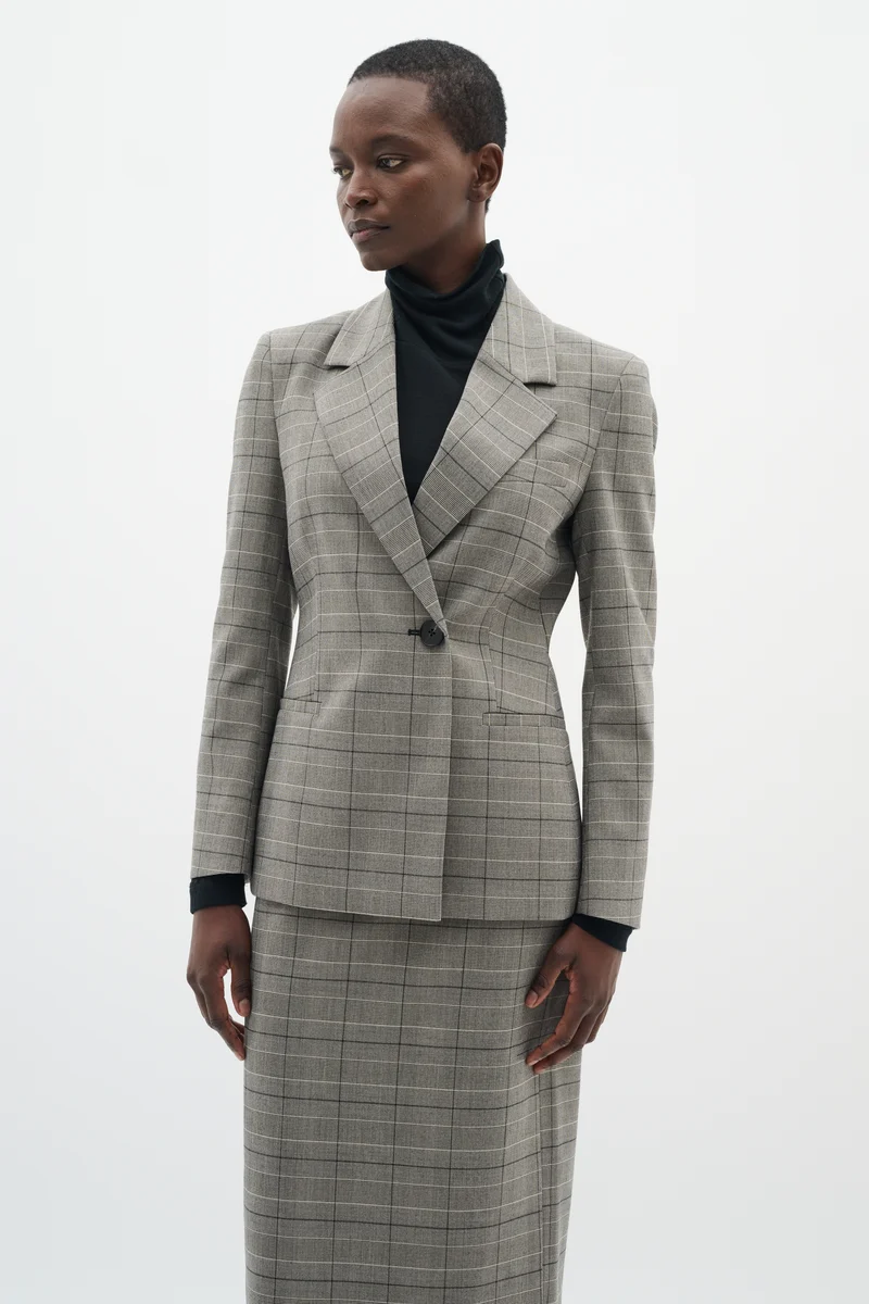 Veston ajusté avec motif Prince de Galles Broklyn