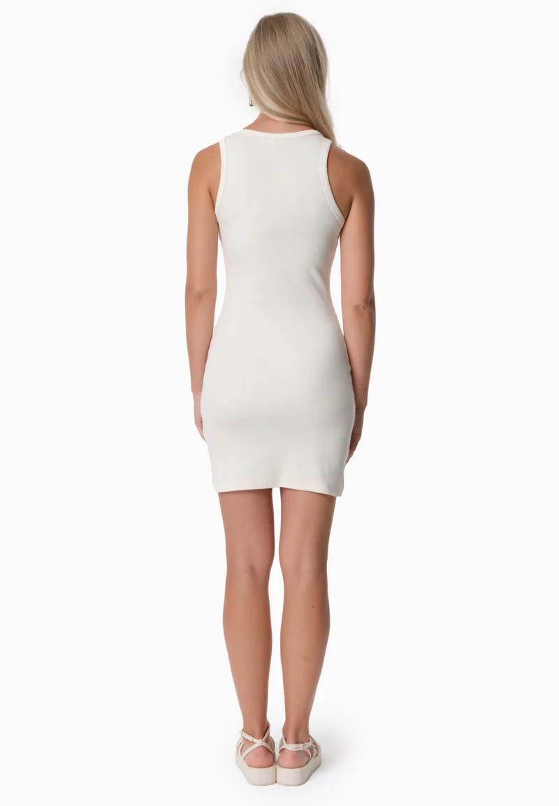 DERREN | Geripptes Kleid aus Bio-Baumwolle