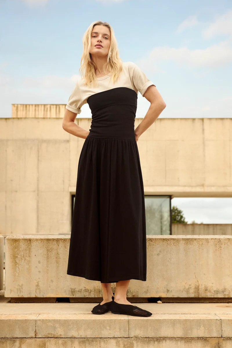 Robe longue bustier Balina à jupe fluide