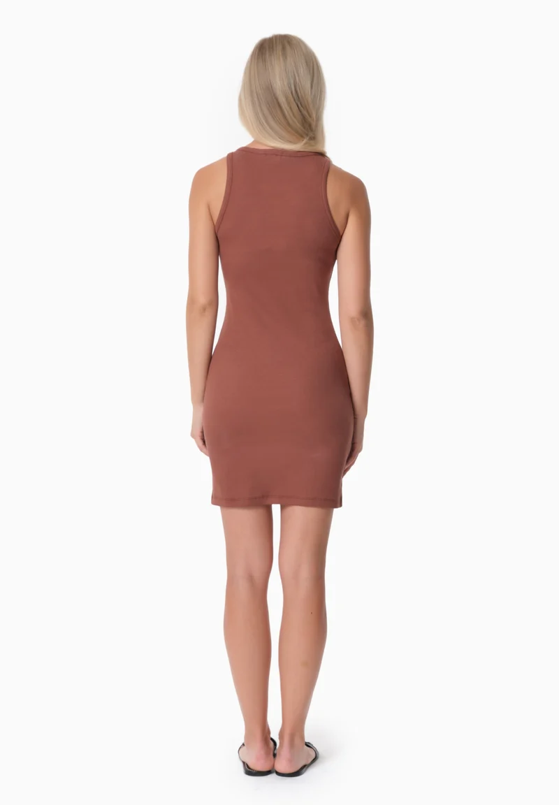 DERREN | Geripptes Kleid aus Bio-Baumwolle