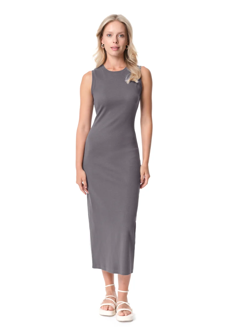 DURRU | Geripptes Kleid aus Bio-Baumwolle