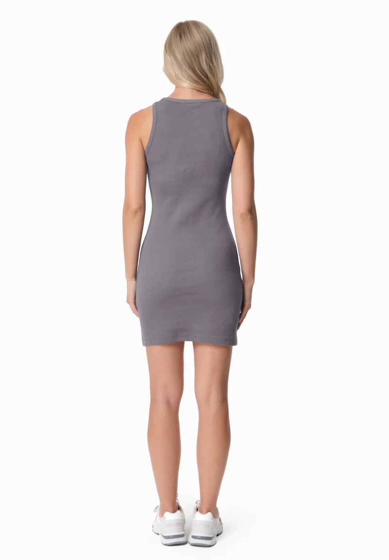 DERREN | Geripptes Kleid aus Bio-Baumwolle