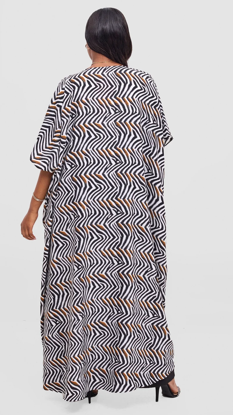 Vivo Samira Wide Kimono - Black / Off White Print