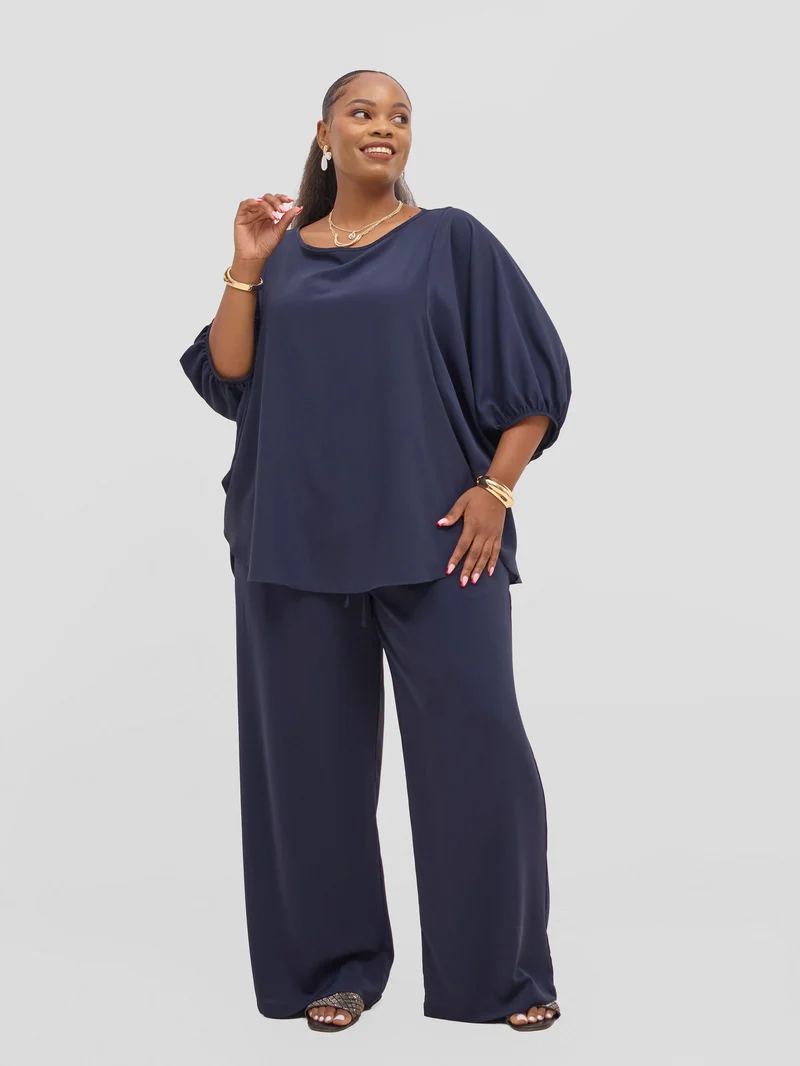 Vivo Seli Wide Leg Pants - Navy Blue