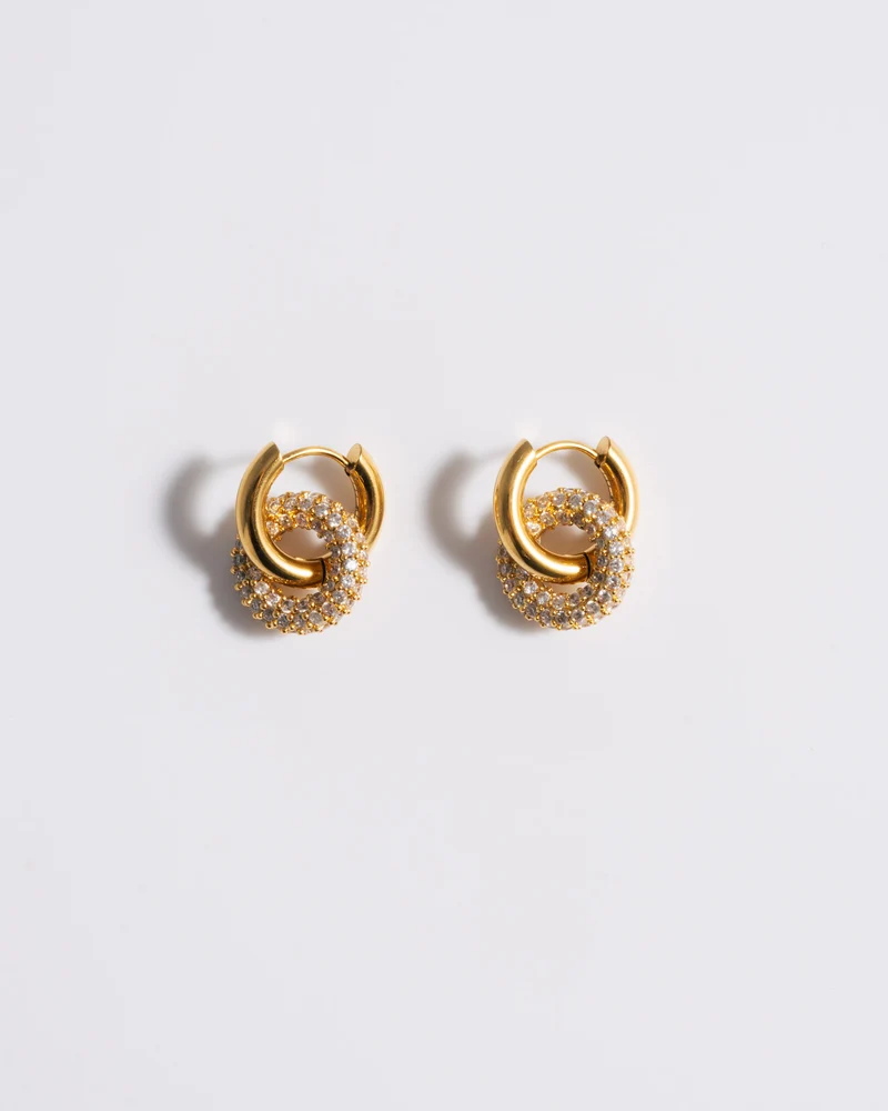 Boucles d'oreilles mini beignes pavés
