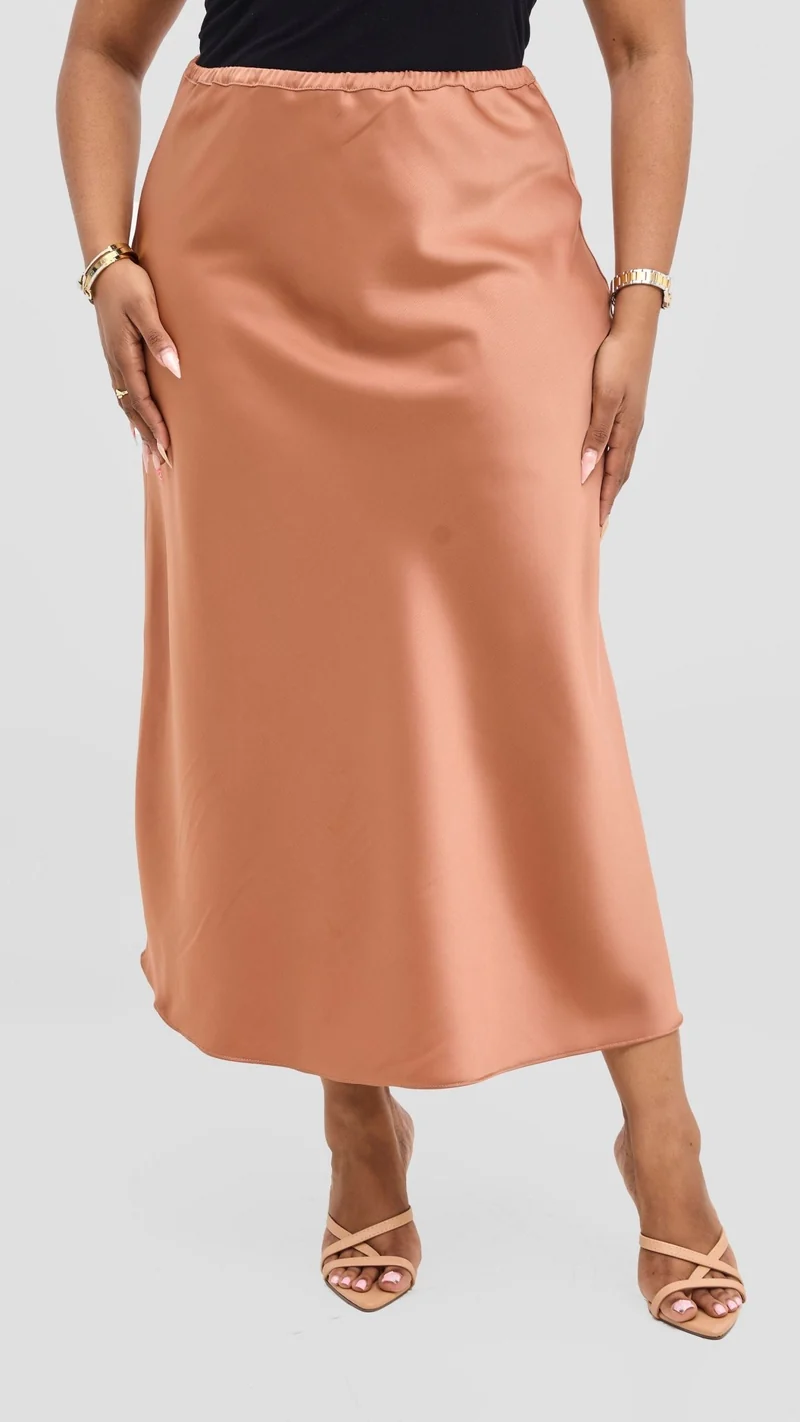 Vivo Samira Slip Skirt - Coffee Brown