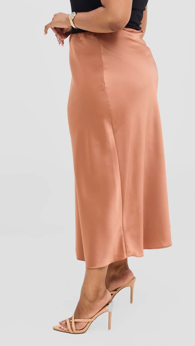 Vivo Samira Slip Skirt - Coffee Brown