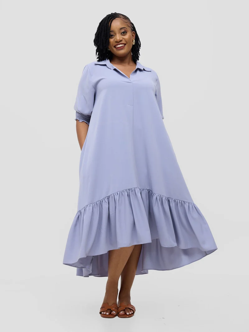 Vivo Serwa Flounce Dress - Lilac