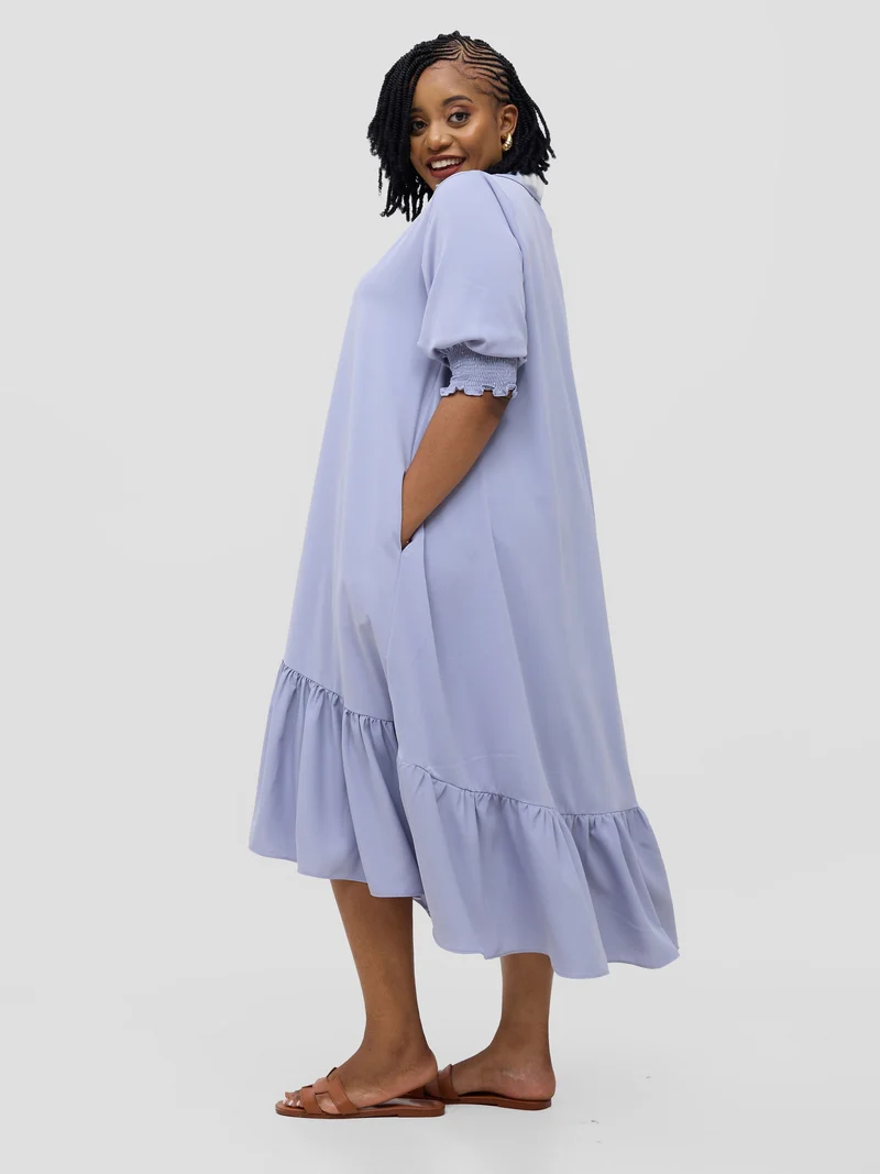 Vivo Serwa Flounce Dress - Lilac