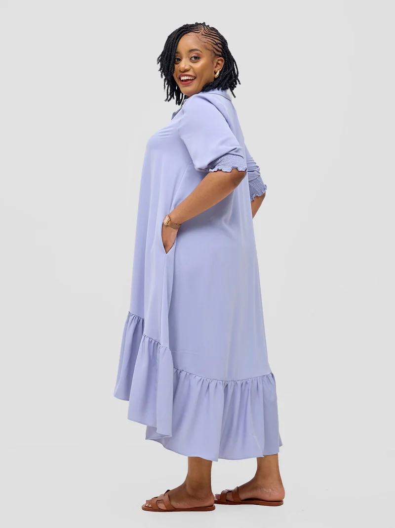 Vivo Serwa Flounce Dress - Lilac