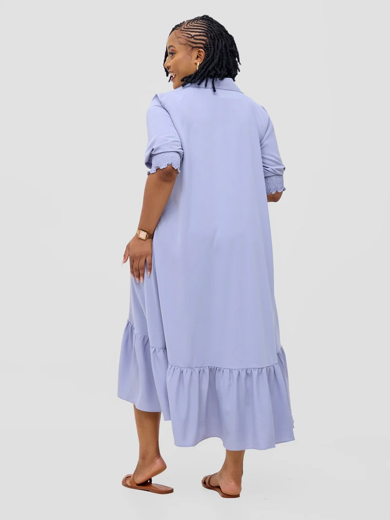 Vivo Serwa Flounce Dress - Lilac