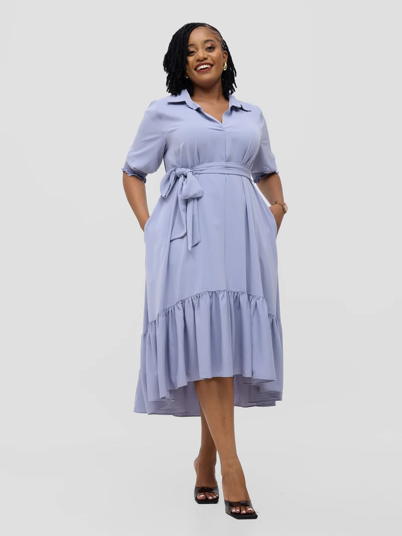 Vivo Serwa Flounce Dress - Lilac