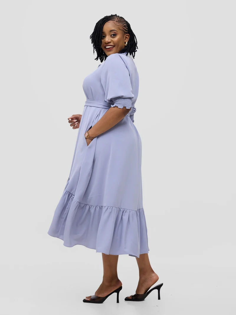Vivo Serwa Flounce Dress - Lilac