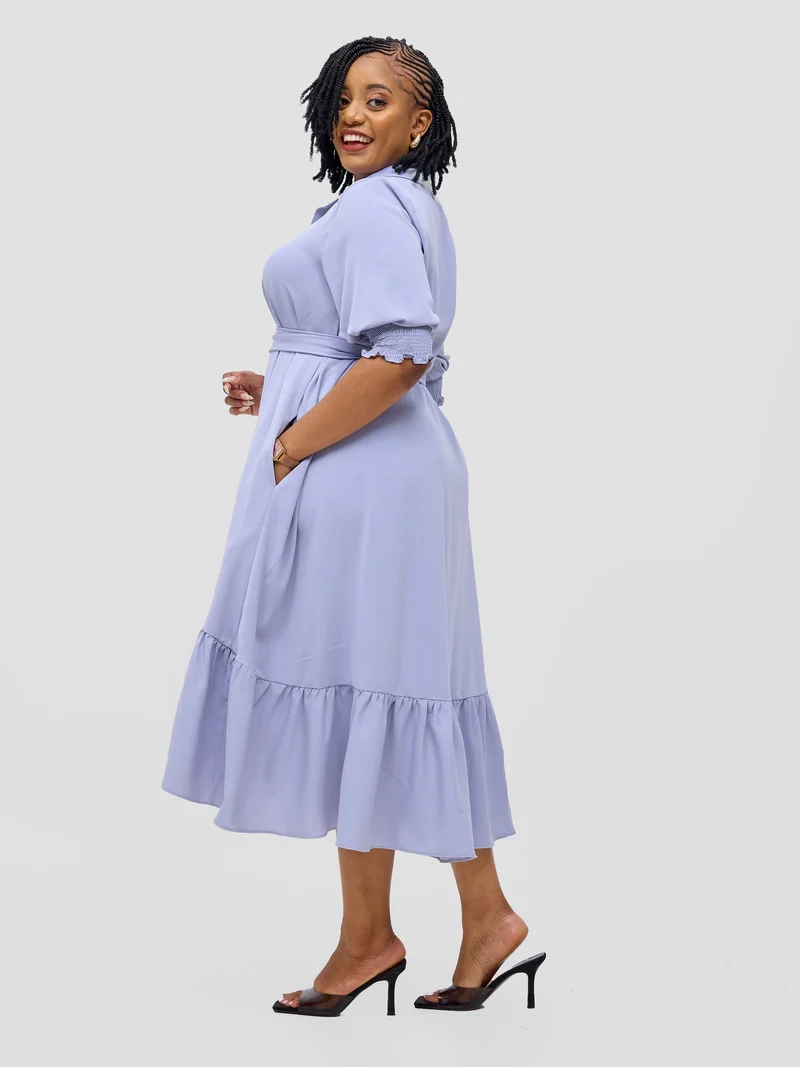 Vivo Serwa Flounce Dress - Lilac