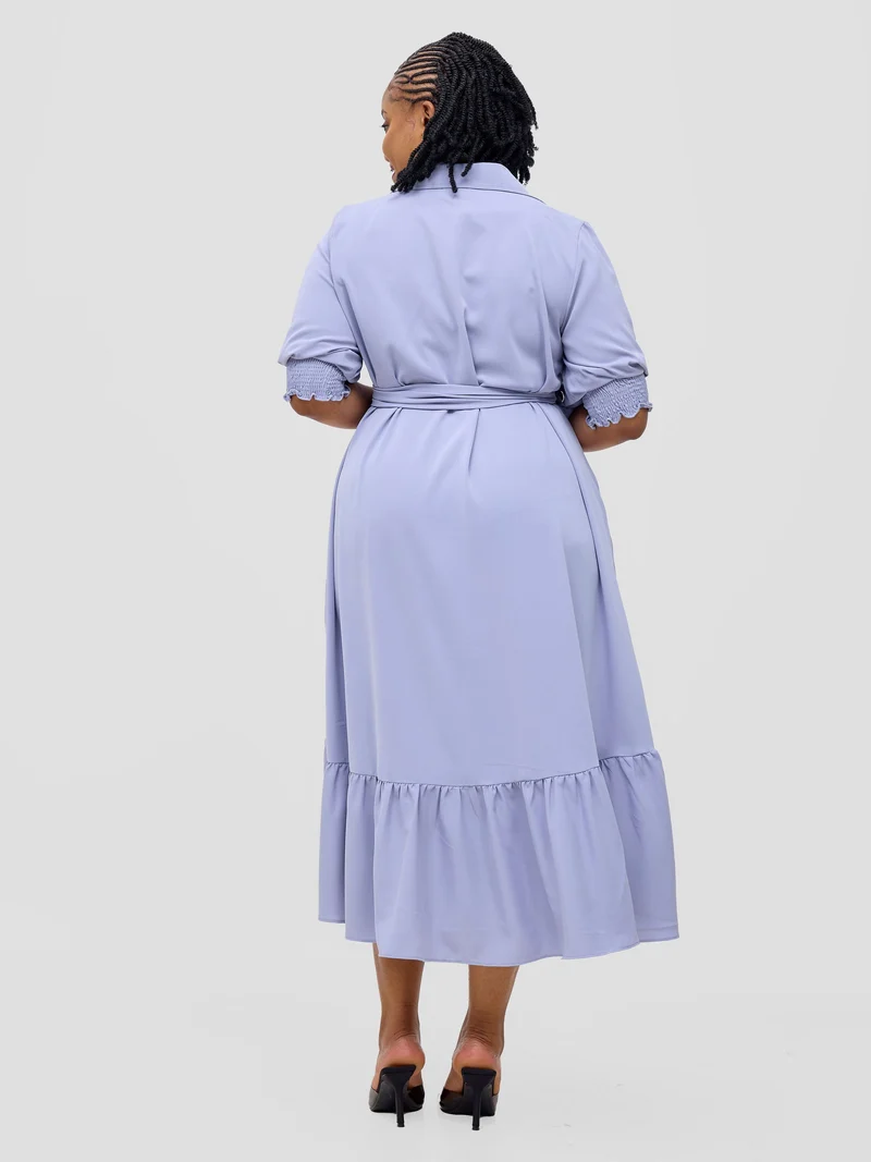 Vivo Serwa Flounce Dress - Lilac