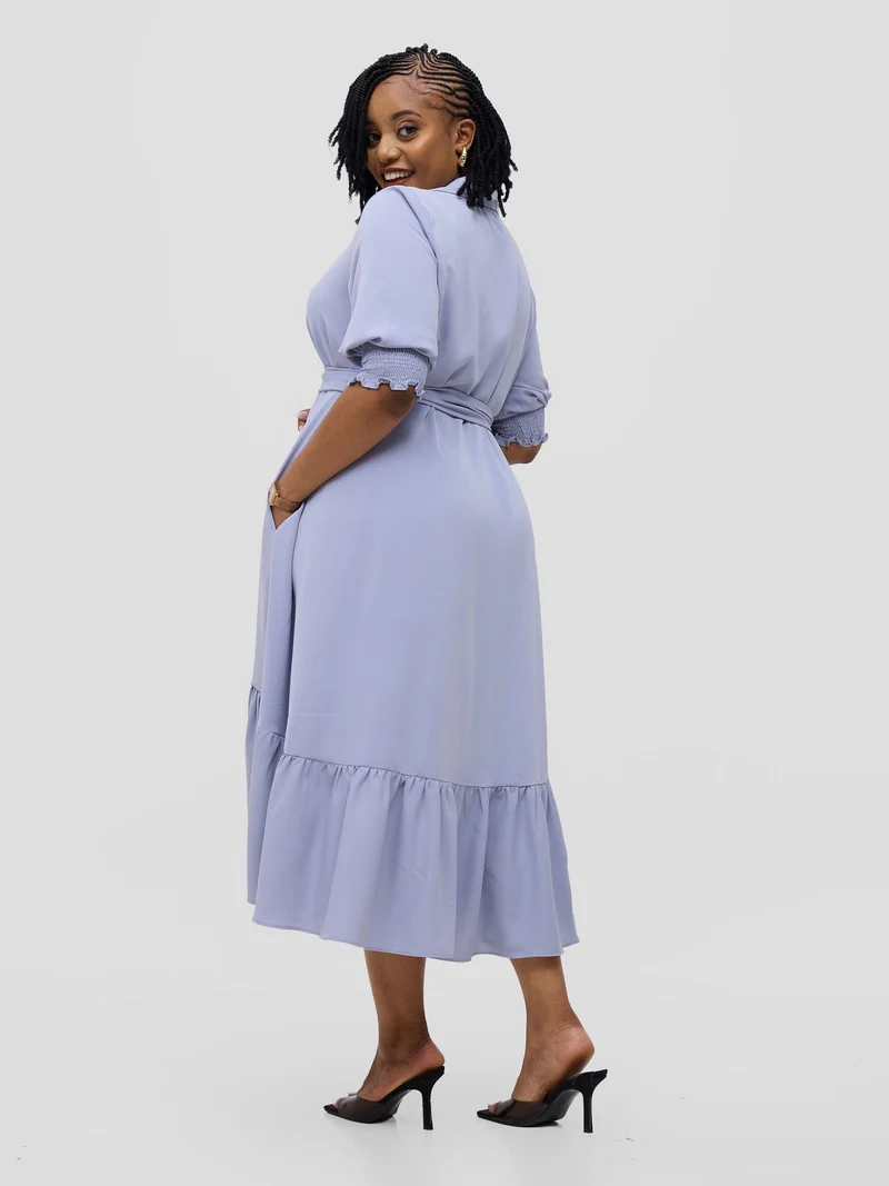 Vivo Serwa Flounce Dress - Lilac