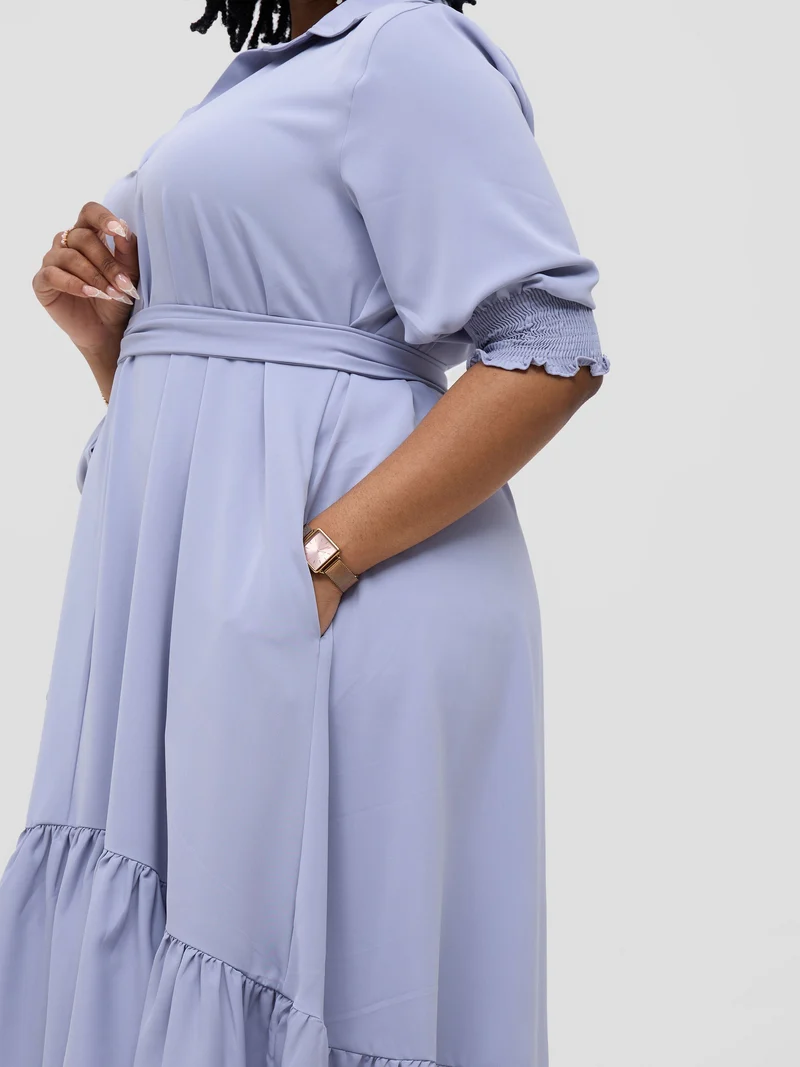 Vivo Serwa Flounce Dress - Lilac