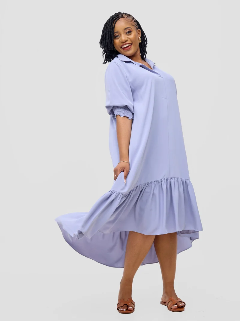 Vivo Serwa Flounce Dress - Lilac