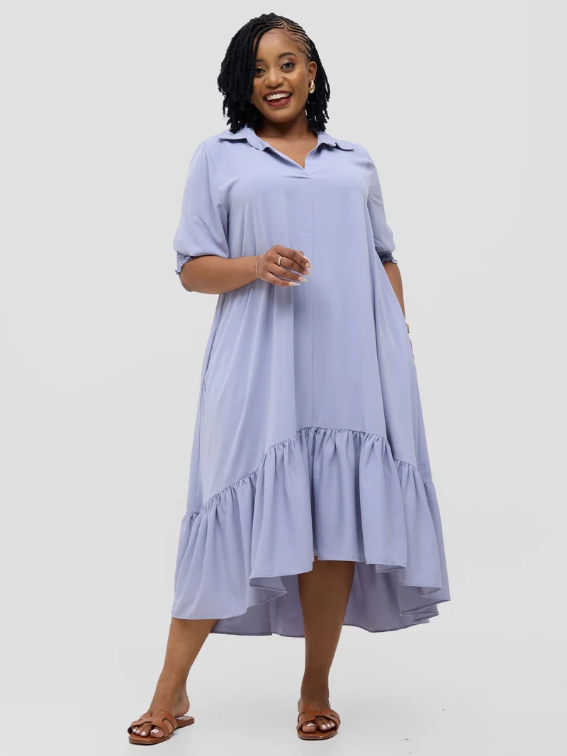 Vivo Serwa Flounce Dress - Lilac