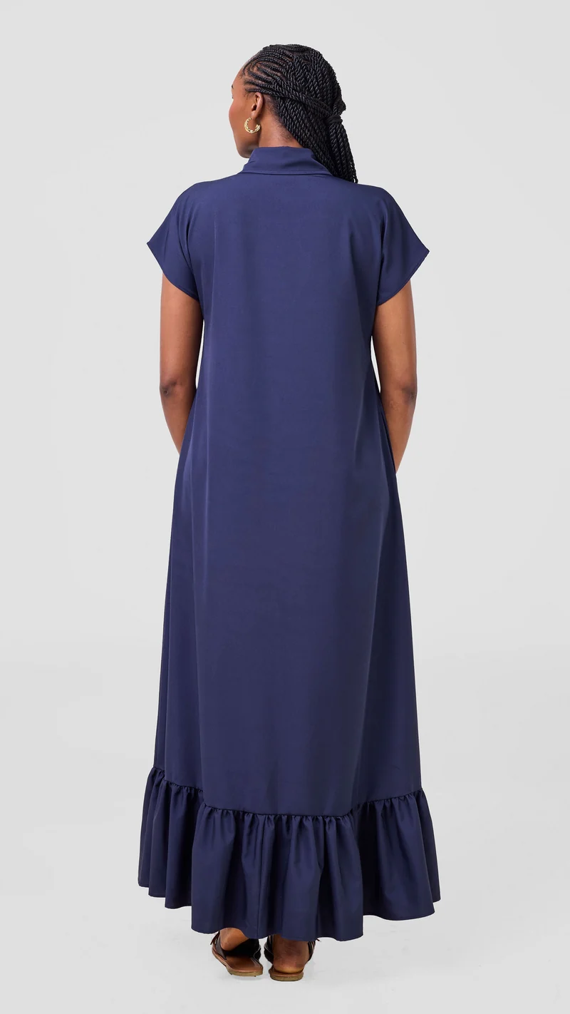 Vivo Maisha Drop Shoulder Maxi Dress - Navy