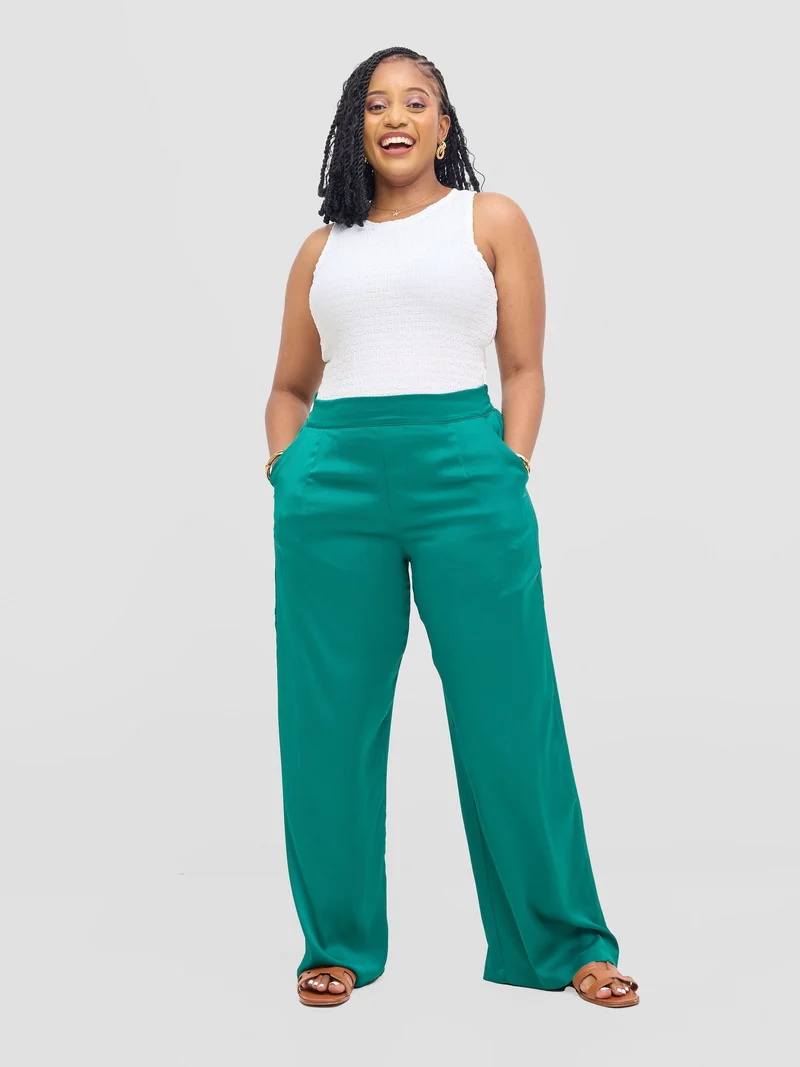 Vivo Tahisa Straight Leg Pants -Dark Green