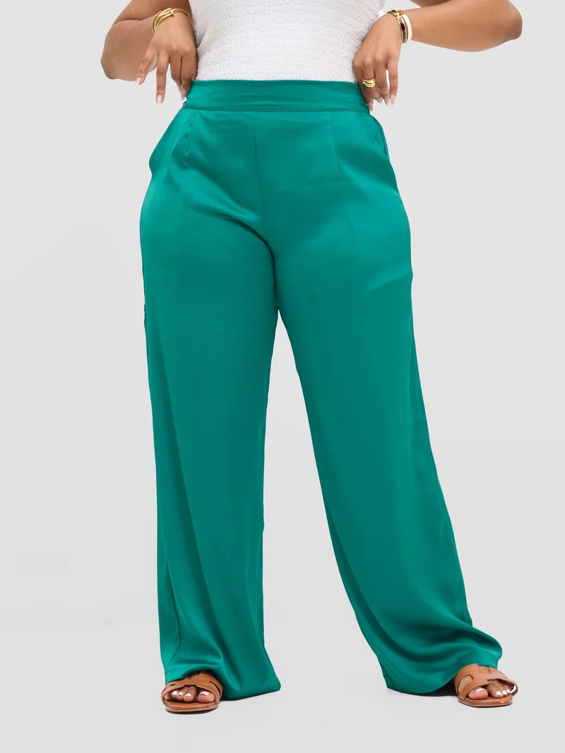Vivo Tahisa Straight Leg Pants -Dark Green
