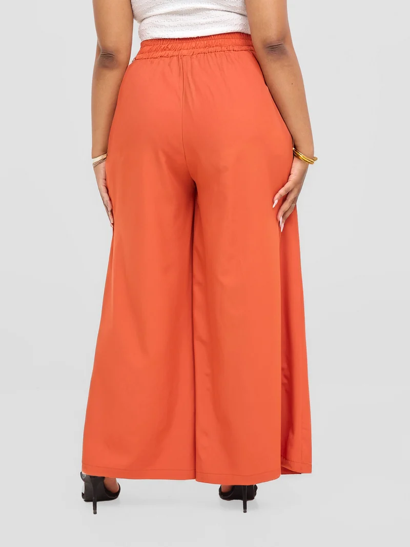 Vivo Basic Crepe Pants - Rust Orange