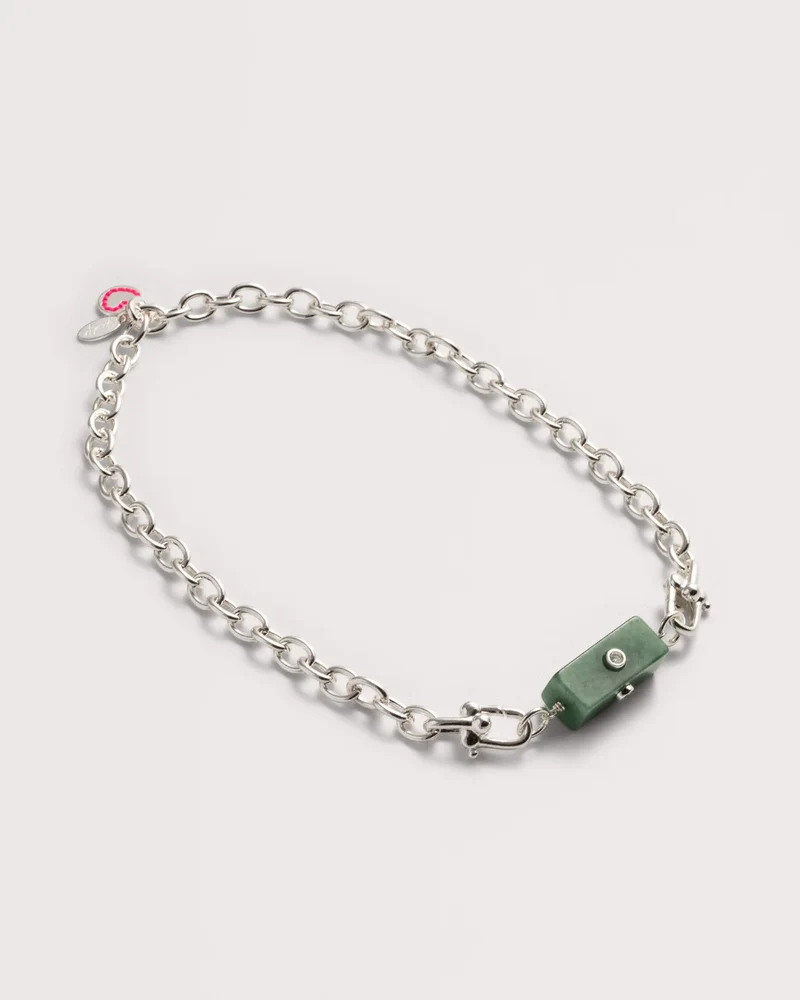 Collier chaîne avec pendentif en green aventurine