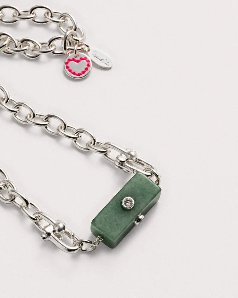 Collier chaîne avec pendentif en green aventurine