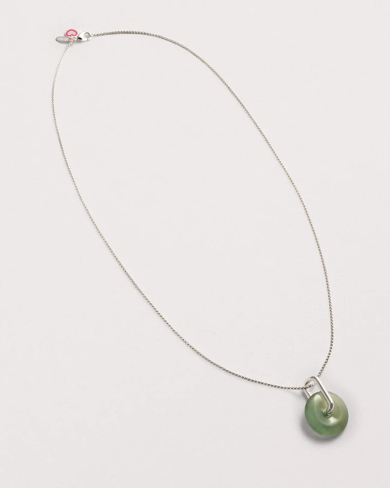 Collier chaîne avec anneau en Green aventurine