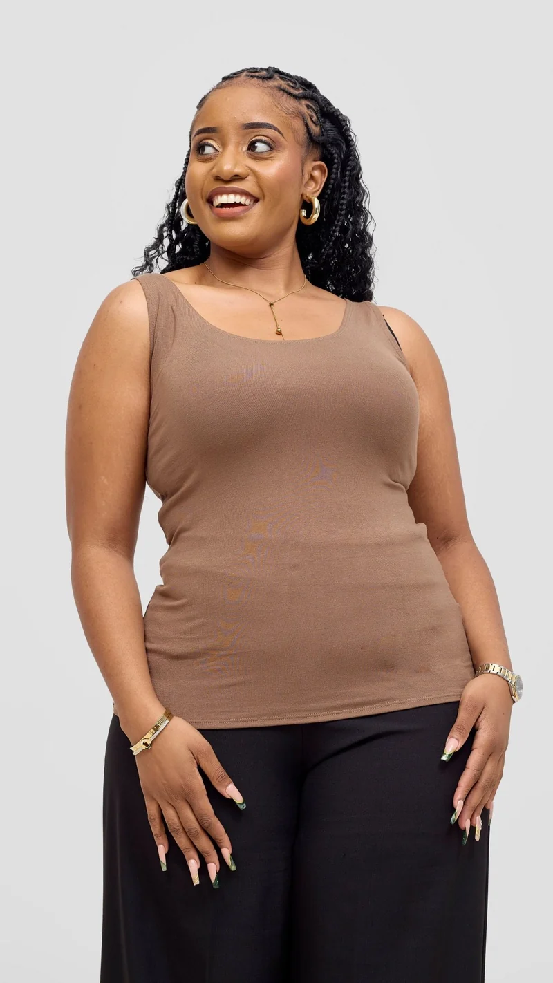 Vivo Basic Tank Top - Dark Taupe