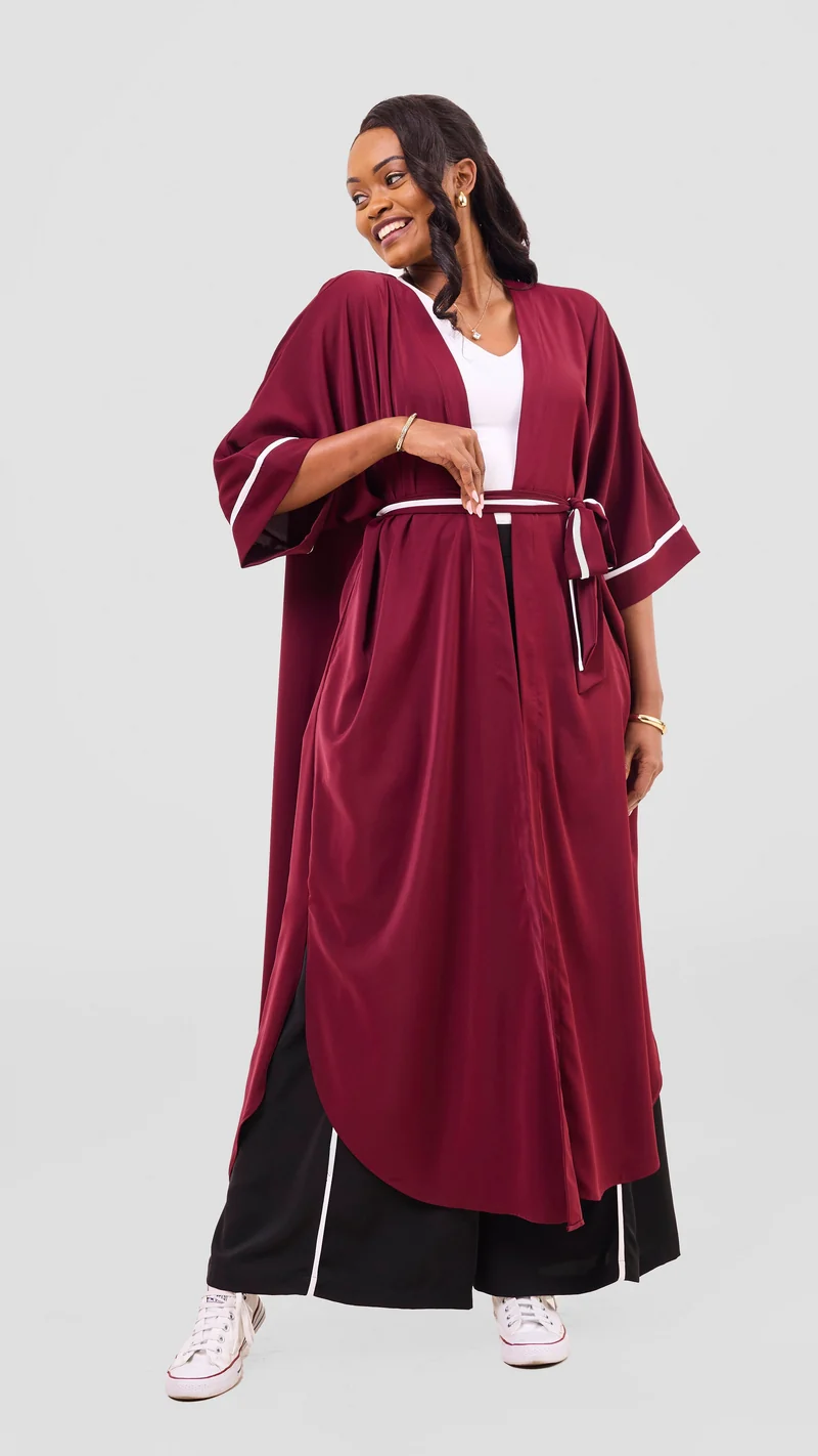 Vivo Nuru Maxi Kimono - Maroon
