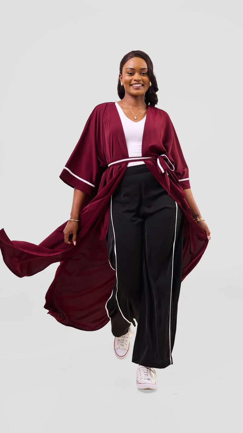 Vivo Nuru Maxi Kimono - Maroon