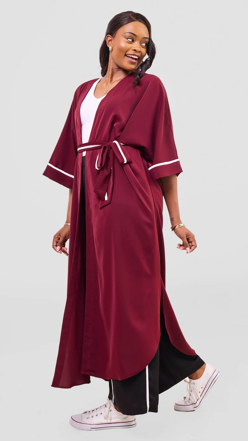 Vivo Nuru Maxi Kimono - Maroon