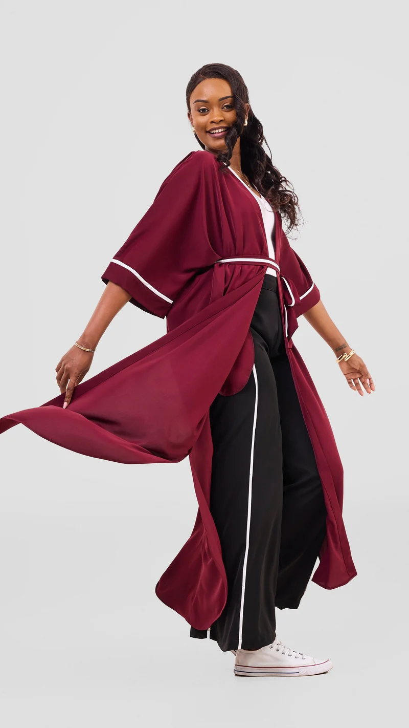 Vivo Nuru Maxi Kimono - Maroon