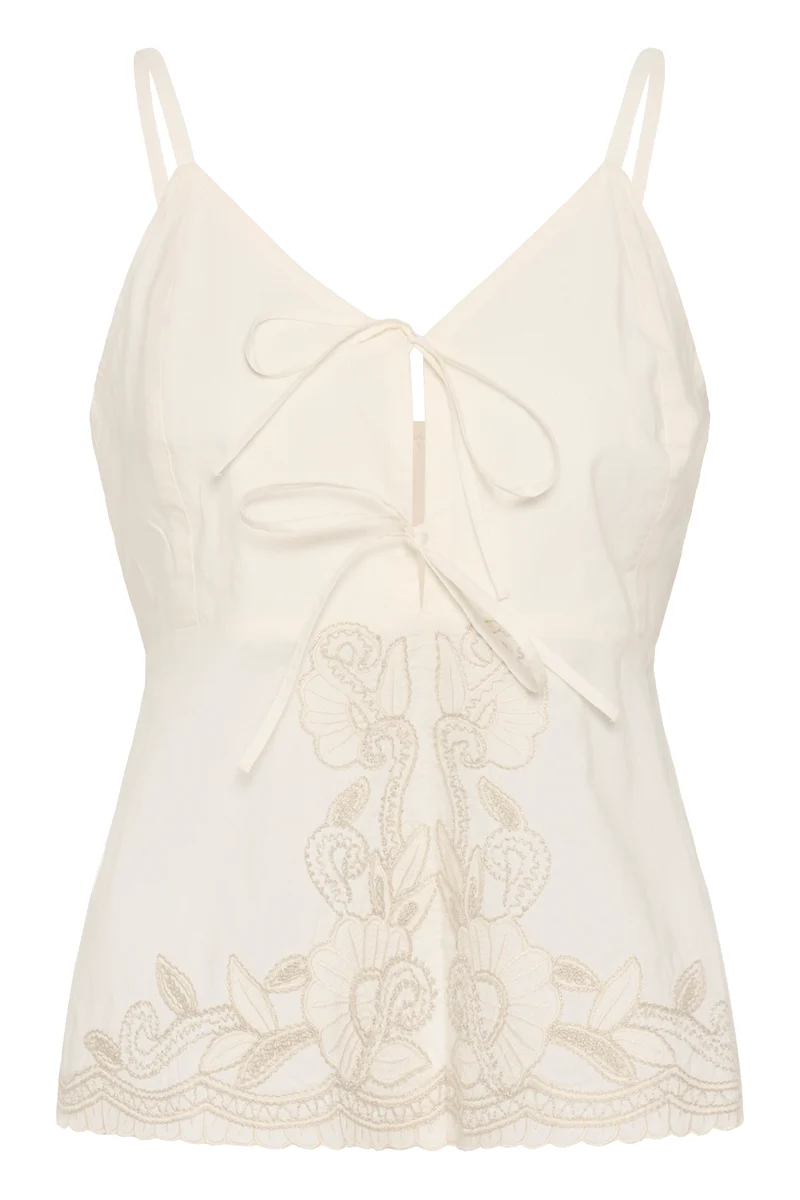 Camisole Bellisia brodée à fines bretelles