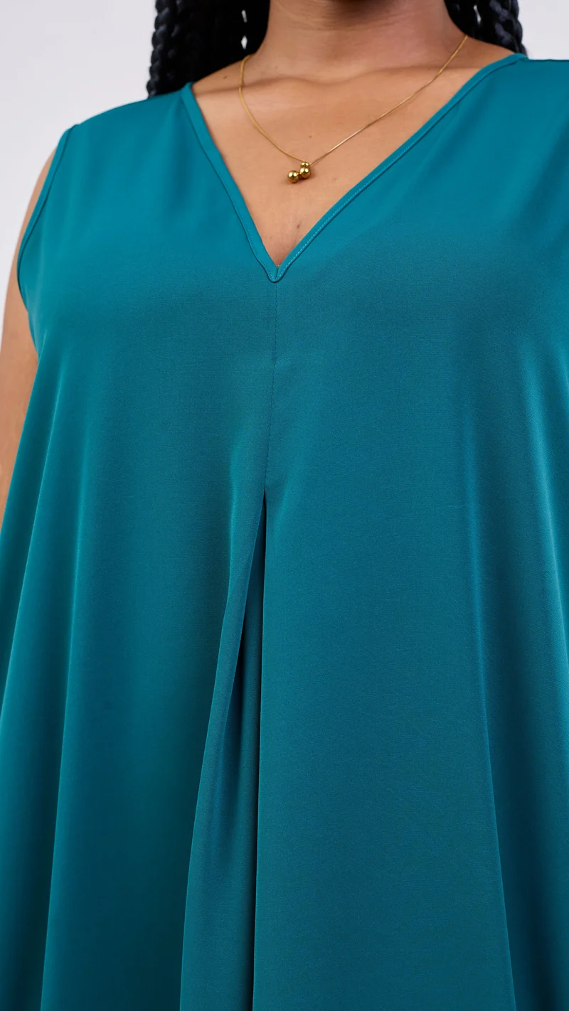 Vivo Kemi Side Cowl Maxi Dress -Teal