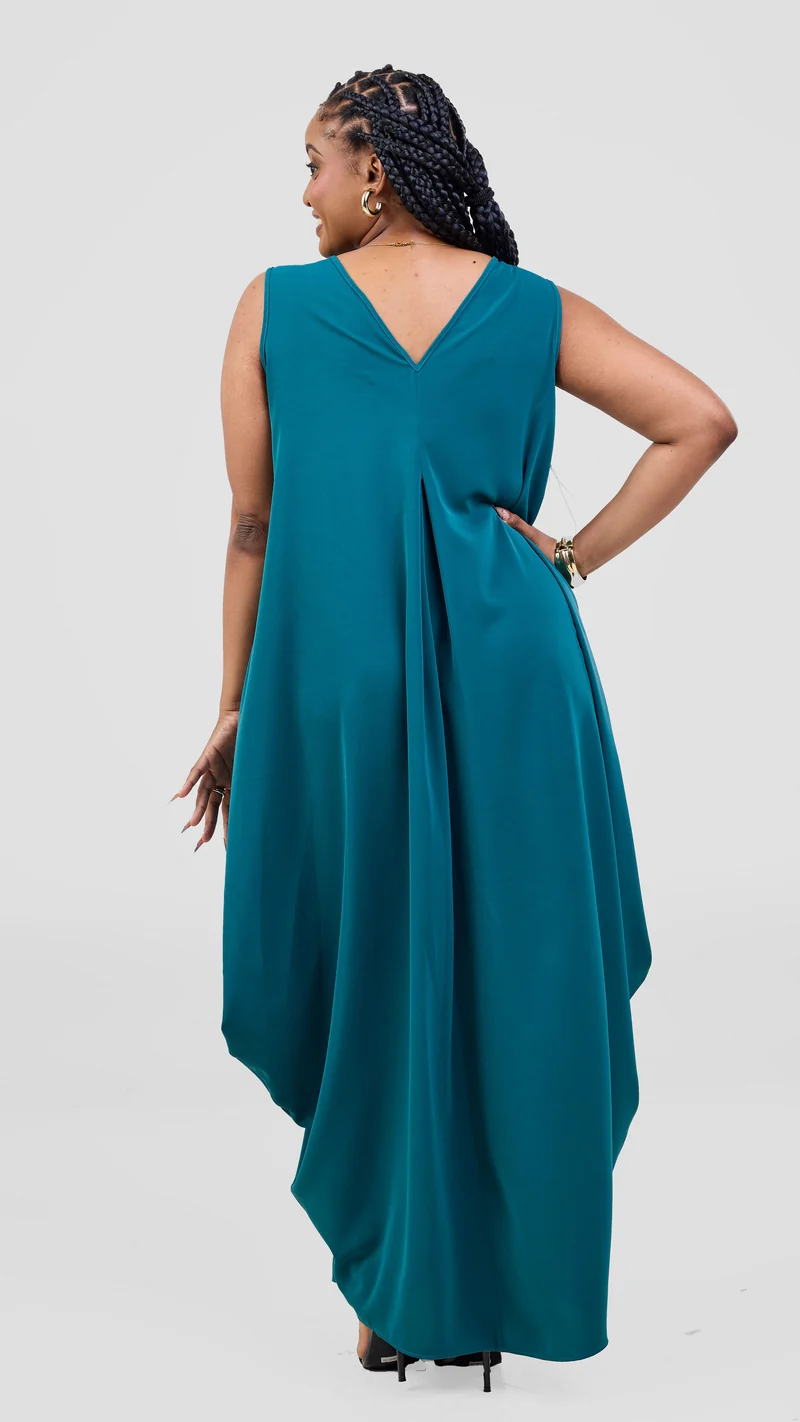 Vivo Kemi Side Cowl Maxi Dress -Teal