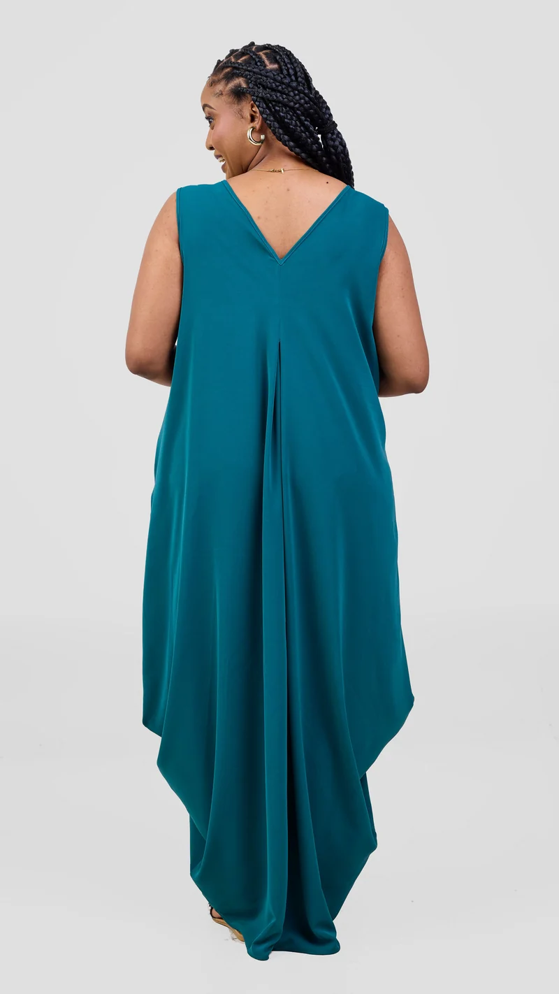 Vivo Kemi Side Cowl Maxi Dress -Teal