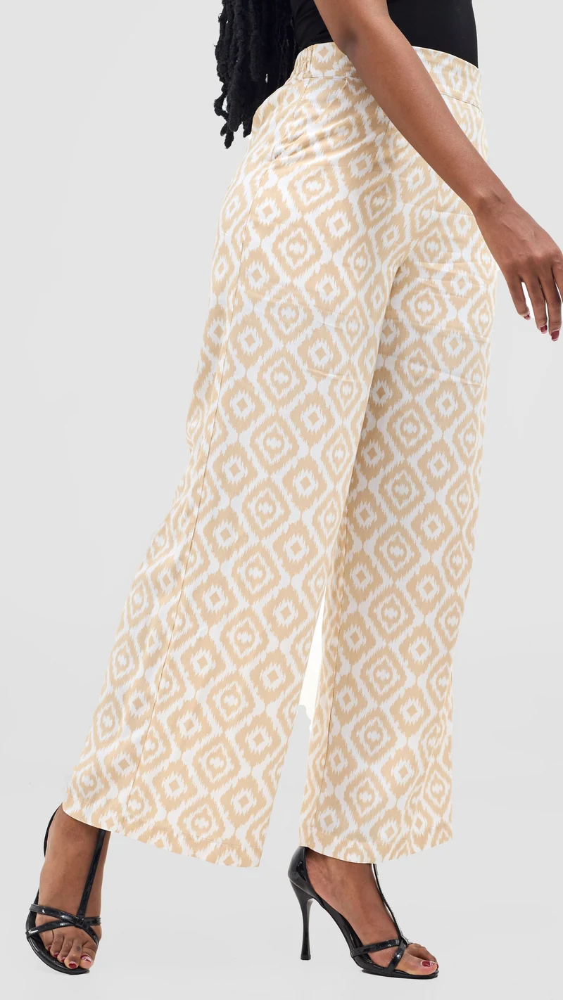 Vivo Samira Pants - Beige / White Print