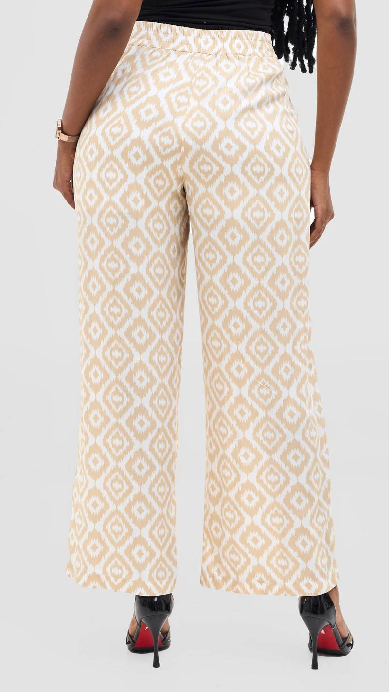 Vivo Samira Pants - Beige / White Print