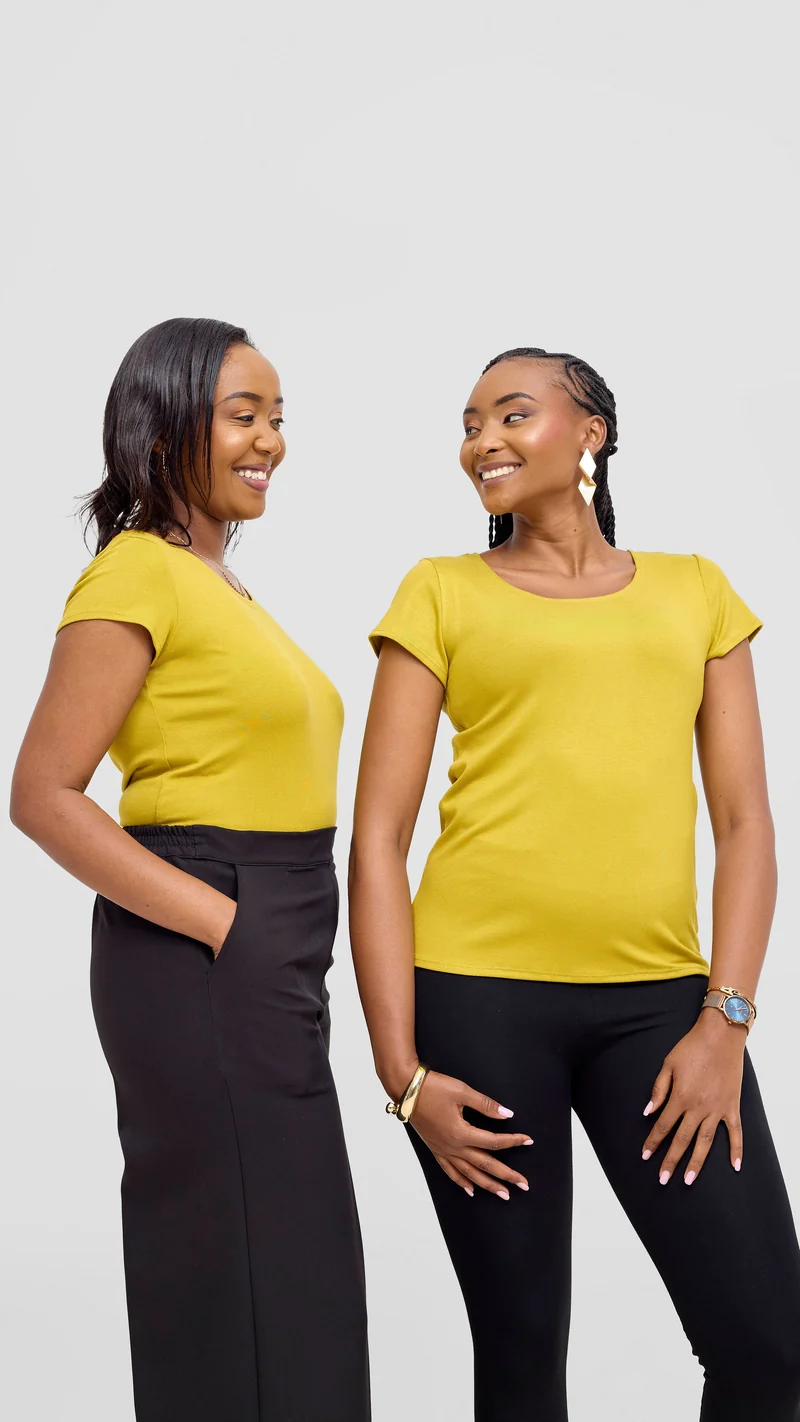 Vivo Everyday Cap Sleeve Top in Jersey- Light Olive Green