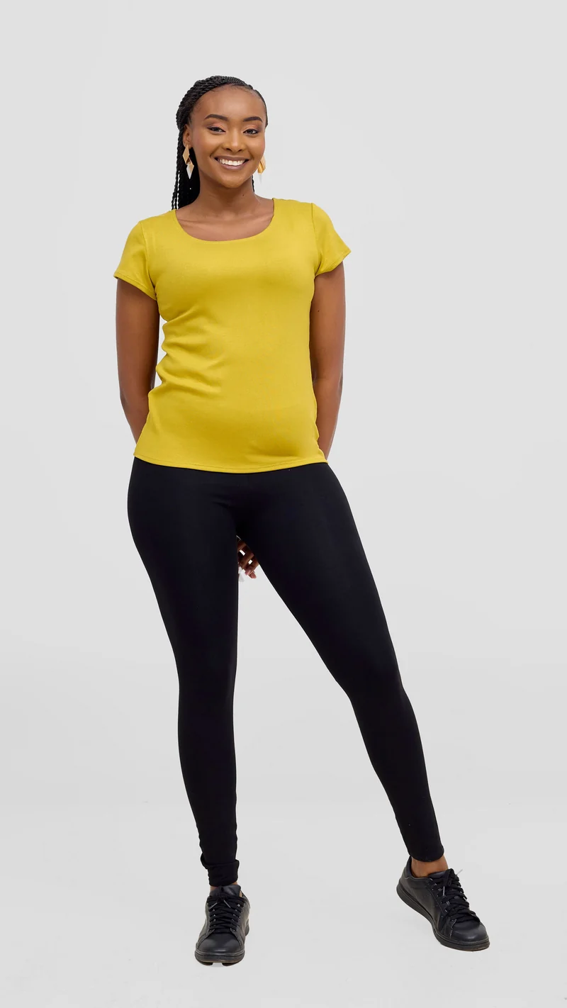 Vivo Everyday Cap Sleeve Top in Jersey- Light Olive Green