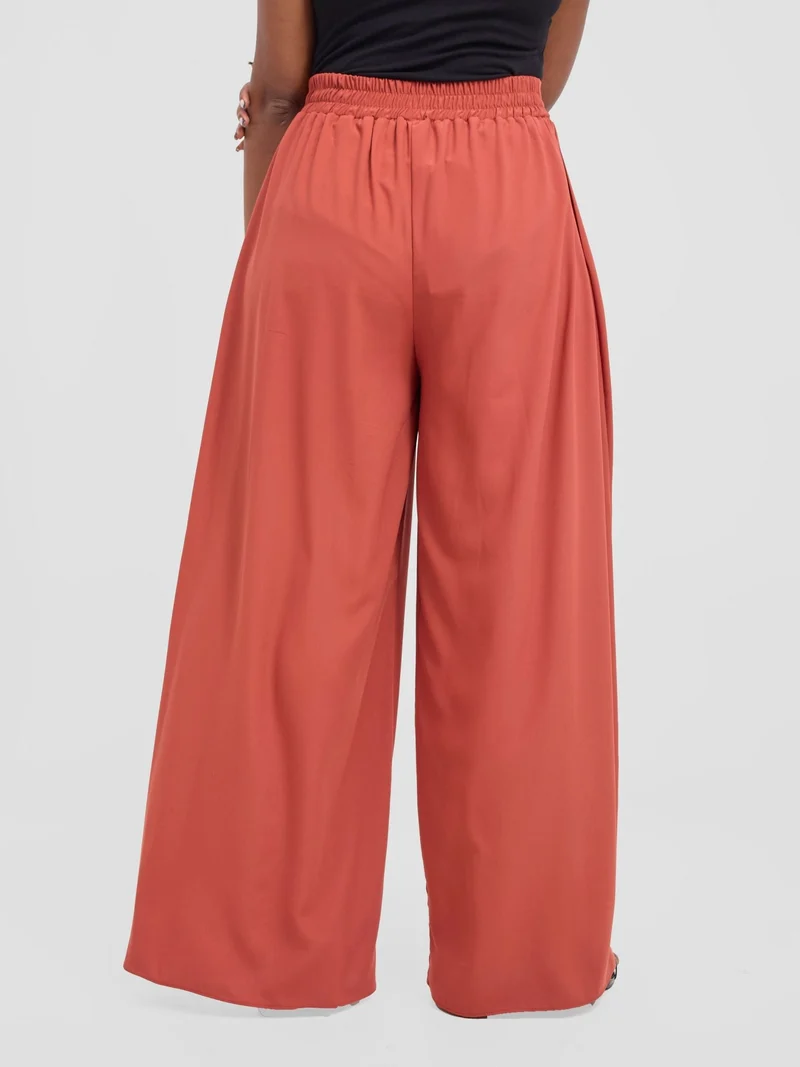Vivo Basic Crepe Pants - Rust