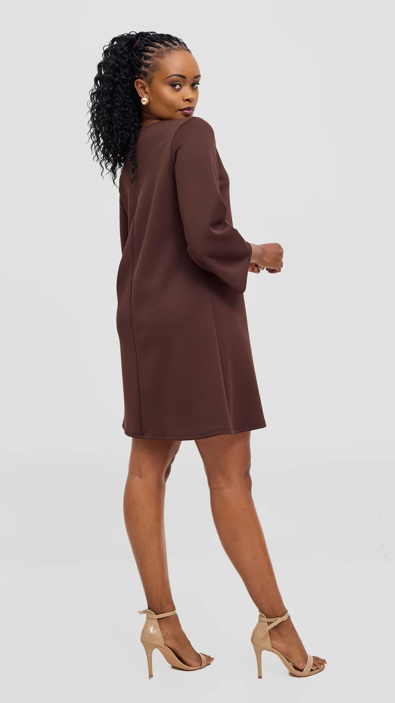 Vivo Ria A-Line Dress - Chocolate
