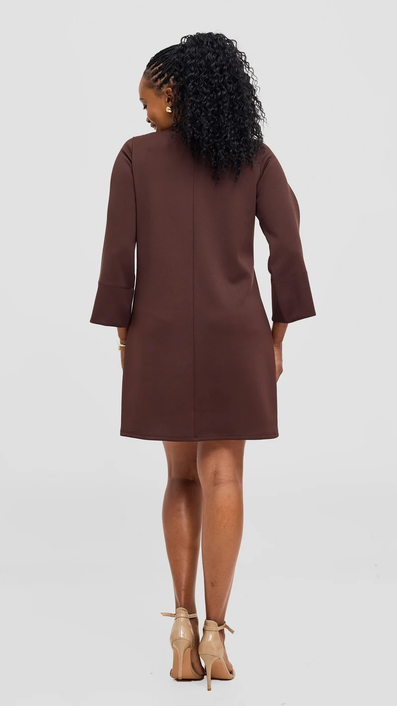 Vivo Ria A-Line Dress - Chocolate