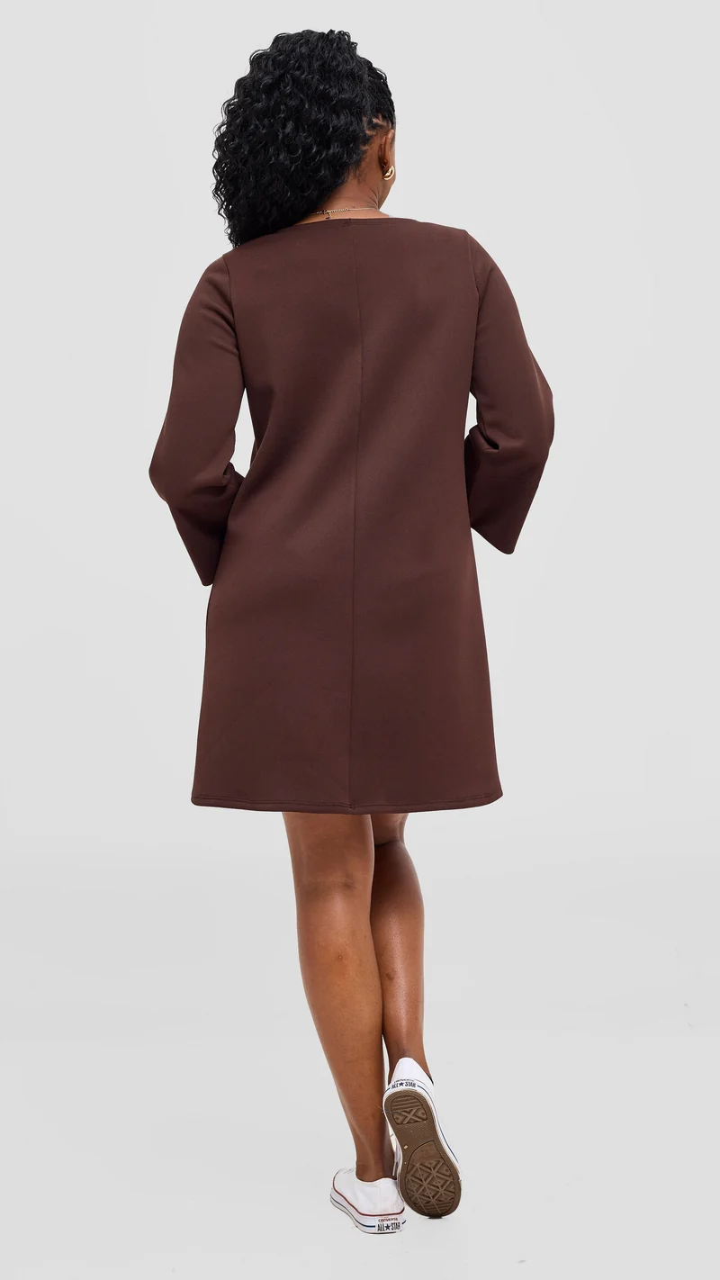 Vivo Ria A-Line Dress - Chocolate