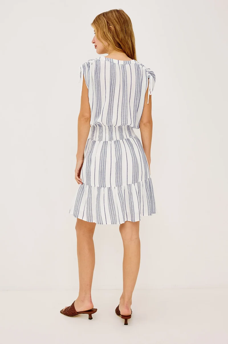 Robe Samina rayée à taille smockée